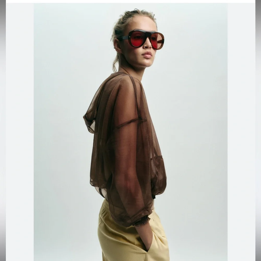 Zara hooded organza jacket - Picture 2 of 7